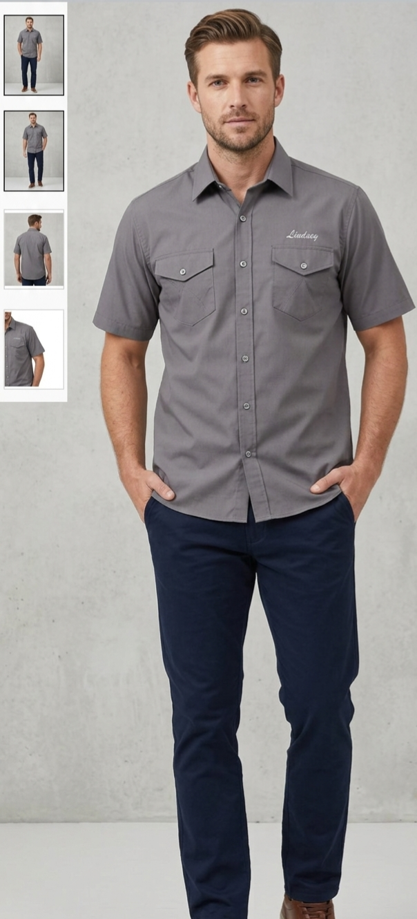 پیراهن آستین کوتاه مردانه 6XL خاکستری