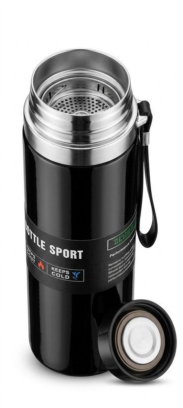فلاکس Bottle Sport مشکی رنگ با ظرفیت ۱۰۰۰ میلی لیتر