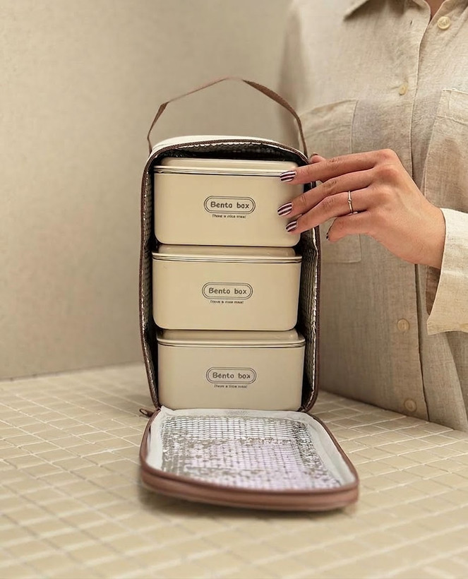 ظرف غذا سه تیکه داخل استیل Beneto box